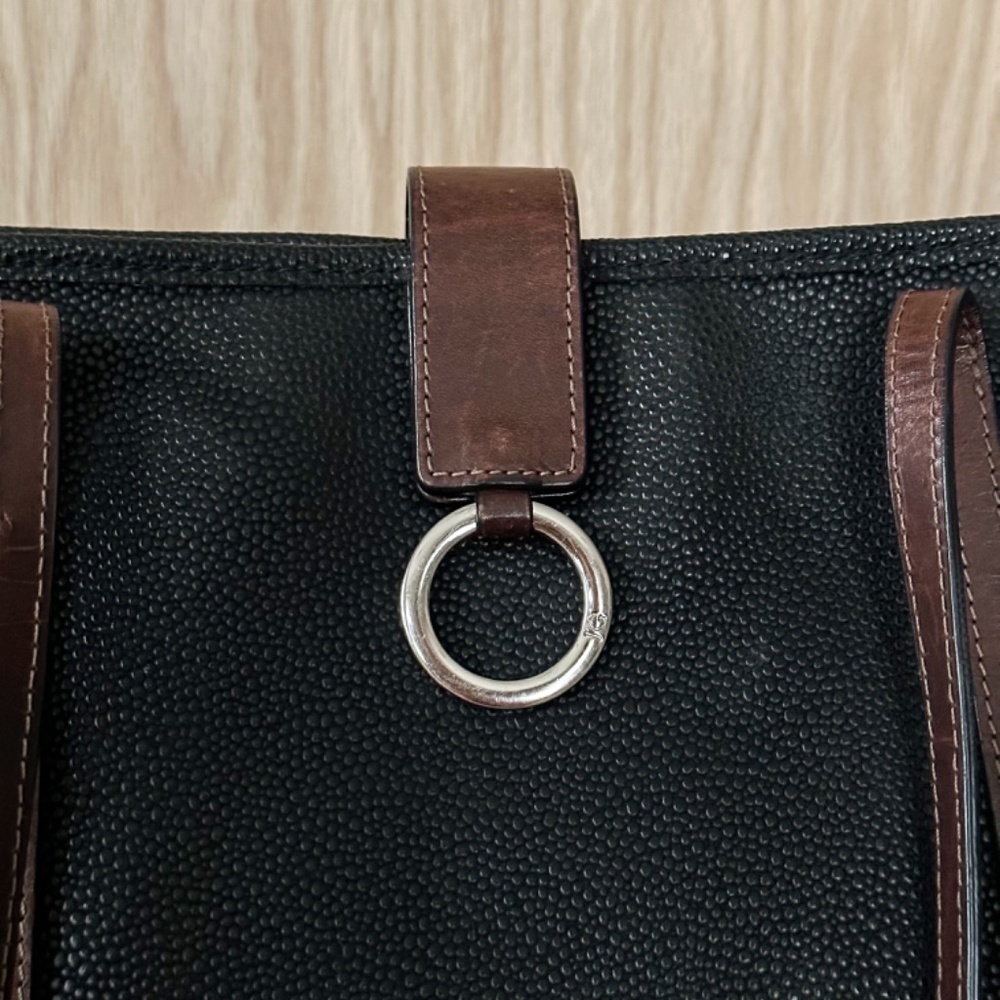Jack Georges Pebbled Leather Black Laptop Tote Bag - Picture 2 of 15